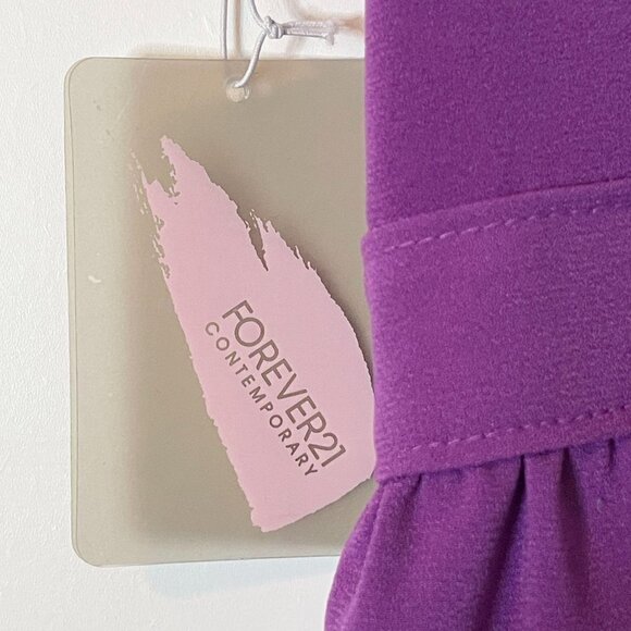 🌺 Forever 21 Cutout Fit & Flare Strappy Purple Mini Dress NWT Size M - Picture 8 of 11